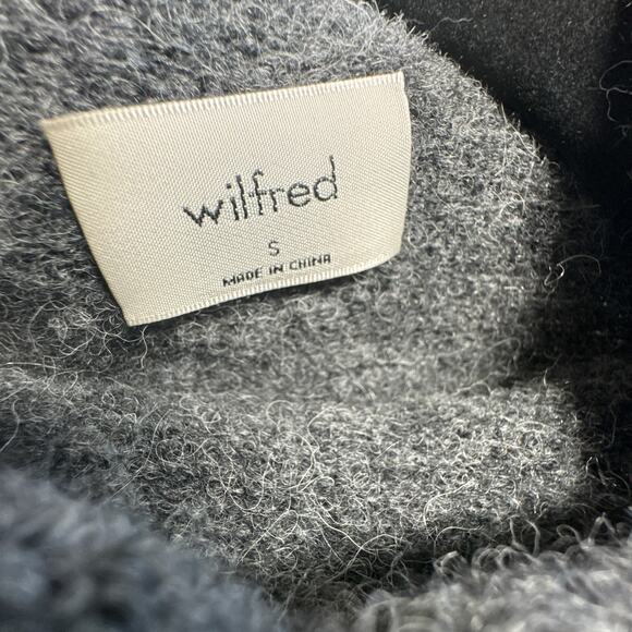 Wilfred Lorin Sweater Gray Alpaca Blend Tie Waist Turtleneck Size S - Picture 4 of 12
